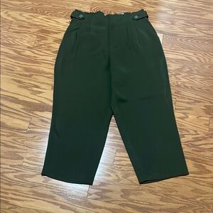 Simply Vera Wang Paper bag Pleated LNGDON Olive color Size Medium Pant
